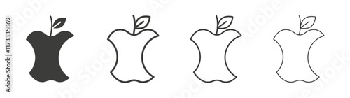 Organic waste icon flat and linear vector illustration on white background.
