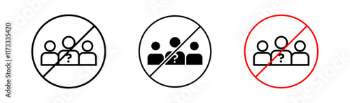 Please do not ask signs flat and linear vector illustration on white background.