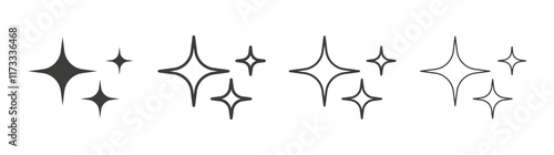 Shine icon flat and linear vector illustration on white background.