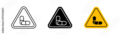 Side effects signs flat and linear vector illustration on white background.