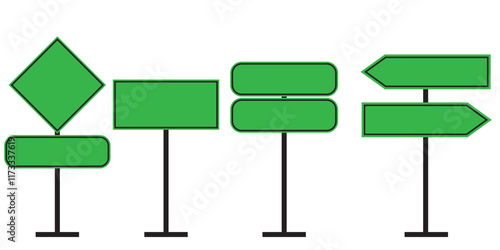 Print set of Blank traffic board icon. Road sign icon, Traffic signpost signs . 1176