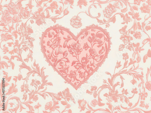 vintage damask heart luxurious ornate victorian artistic love luxury grunge elegance aged valentine background