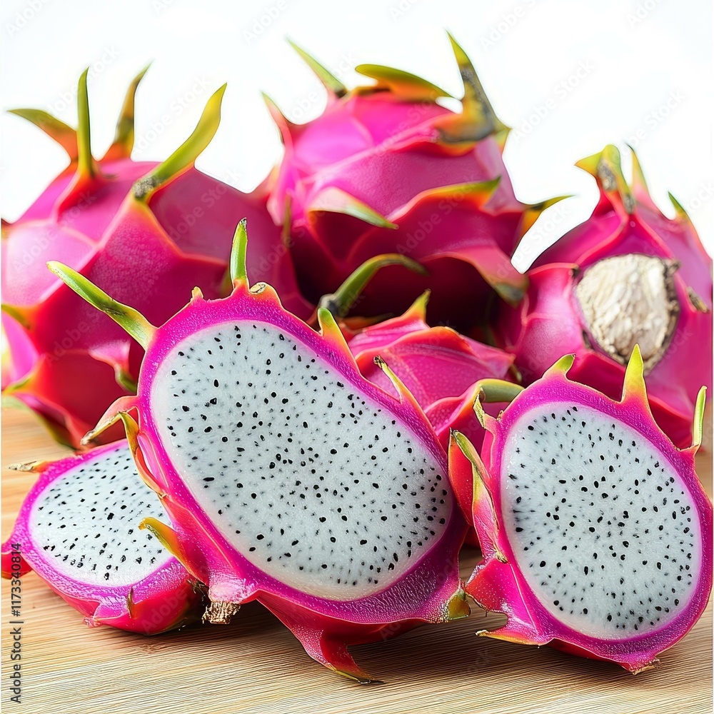 Fresh Dragon Fruit Close-up Display Fresh Dragon Fruit Close-up Display