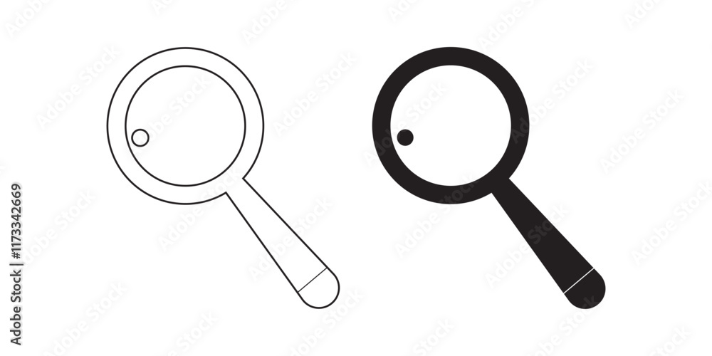 Print Simple vector icon magnifying glass . 1176 Print Simple vector icon magnifying glass . 1176