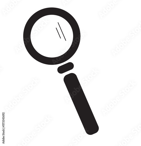 Print Search icon. Magnifying glass icon, vector magnifier or loupe sign. 1176