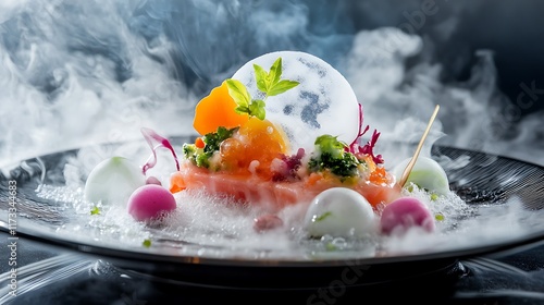 Molecular gastronomy with edible foams and spherification, creating visually stunning and experimental dishes