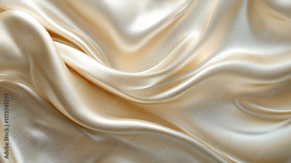 Fototapeta premium Elegant cream silk fabric texture.
