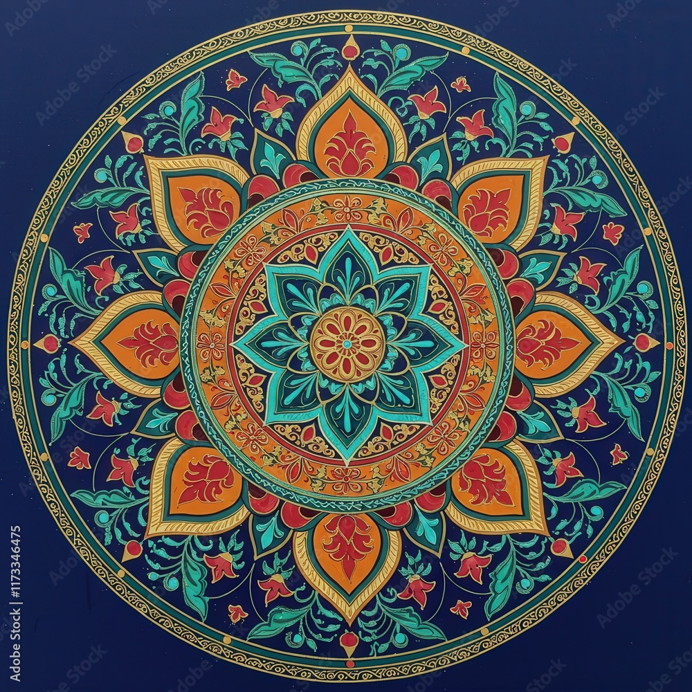 Mandala pattern art abstract flower in colorful background illustration Mandala pattern art abstract flower in colorful background illustration