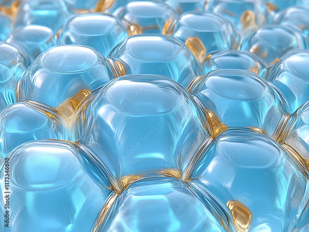 Abstract blue and gold 3D spheres. Abstract blue and gold 3D spheres.