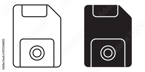 Print floppy disk icon with white background vector 