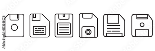 Print save floppy icon sign vector