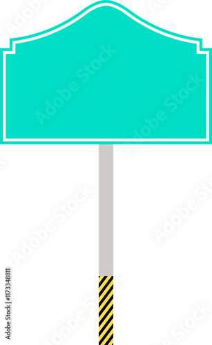 Illustration of a traffic signs with yellow and black stripes caution sign.Empty sign board for your design. 