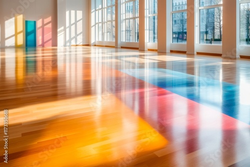 Wallpaper Mural A kaleidoscope effect spreading across the floor of a modern room, with light shining through a spinning prism Torontodigital.ca