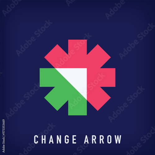 Different changing arrow design logo. Relocation and renovation company logo template. vector
