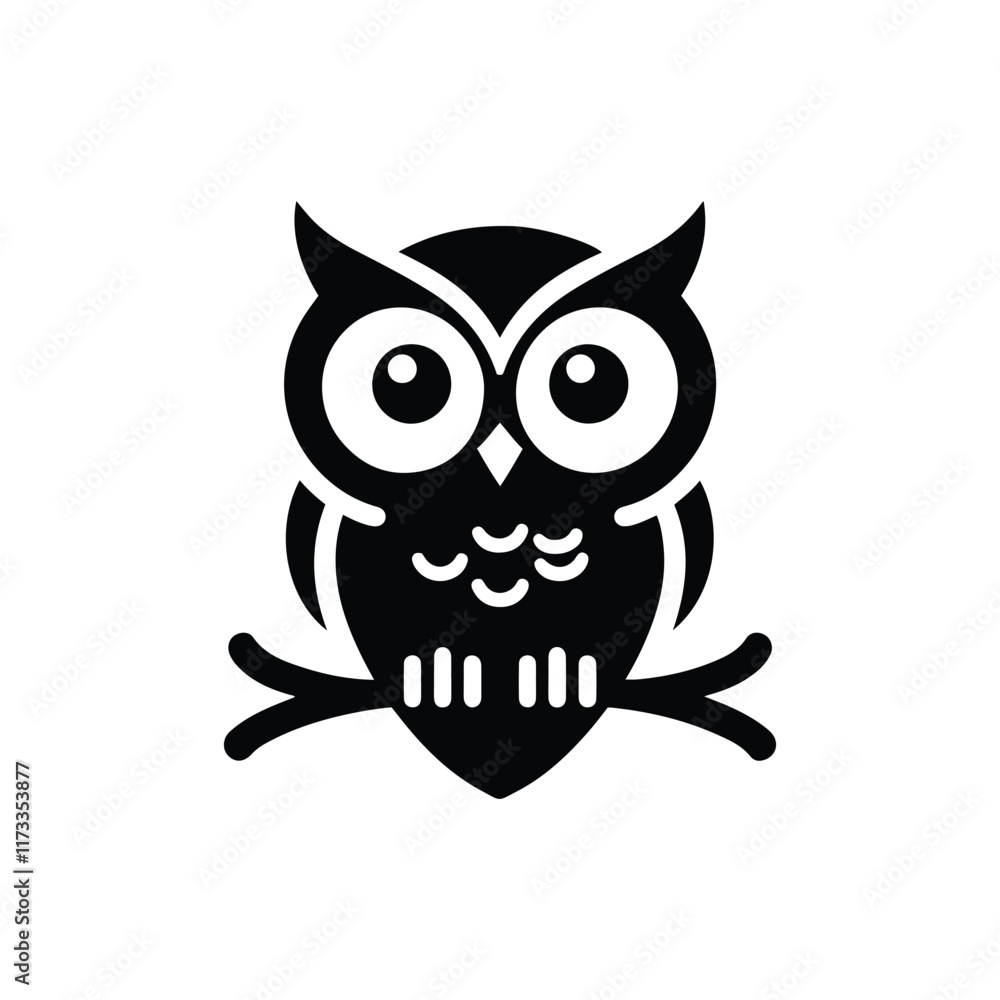 Owl silhouette icon vector art illustration design Owl silhouette icon vector art illustration design