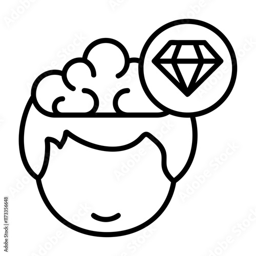 Quality Human Mind Outline Style Icon