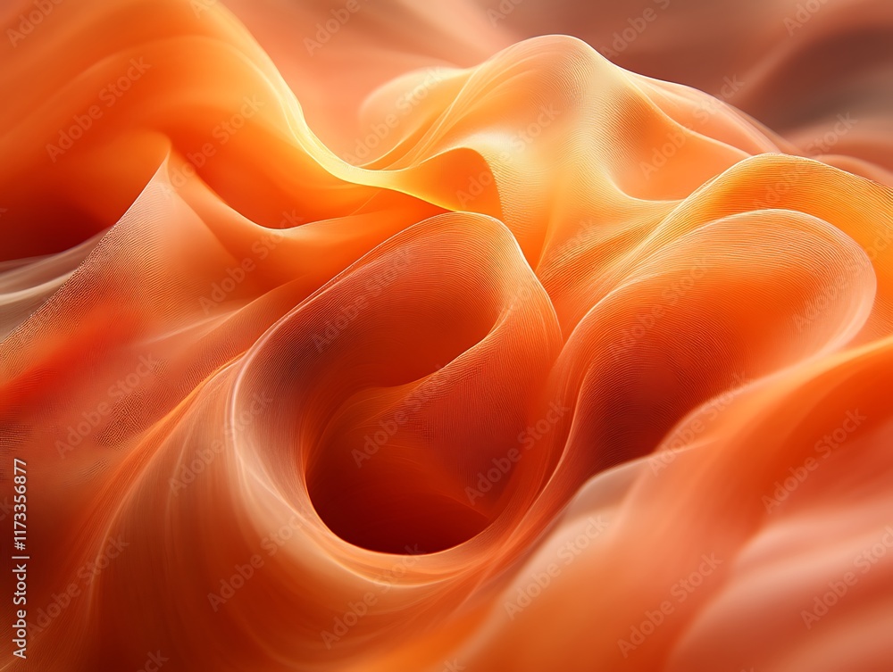 Obraz premium Abstract orange flowing fabric. (1)
