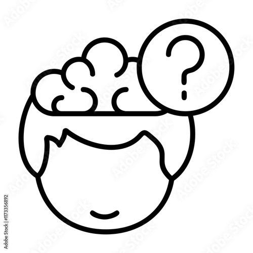 Question Human Mind Outline Style Icon