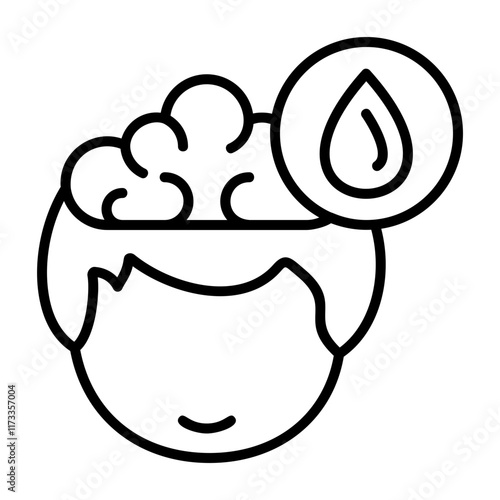 Sad Human Mind Outline Style Icon