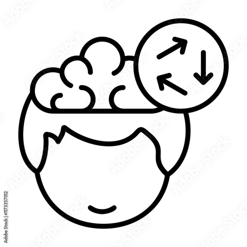 Confused Human Mind Outline Style Icon