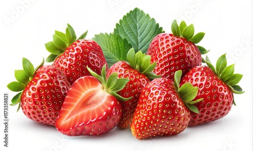 strawberries on white background