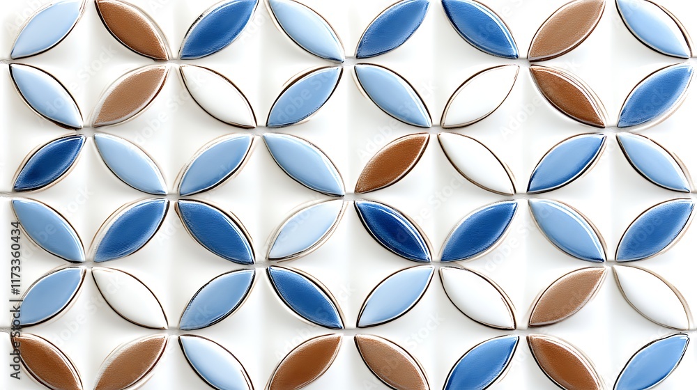 Blue Brown White Ceramic Tile Mosaic Pattern Texture Blue Brown White Ceramic Tile Mosaic Pattern Texture