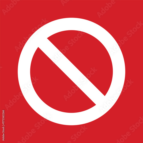 The general prohibition sign , also known as a no symbol, no sign, circle-backslash symbol, nay, interdictory circle or universal no, is a red circle with a red diagonal line through it