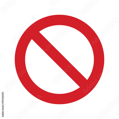 The general prohibition sign , also known as a no symbol, no sign, circle-backslash symbol, nay, interdictory circle or universal no, is a red circle with a red diagonal line through it