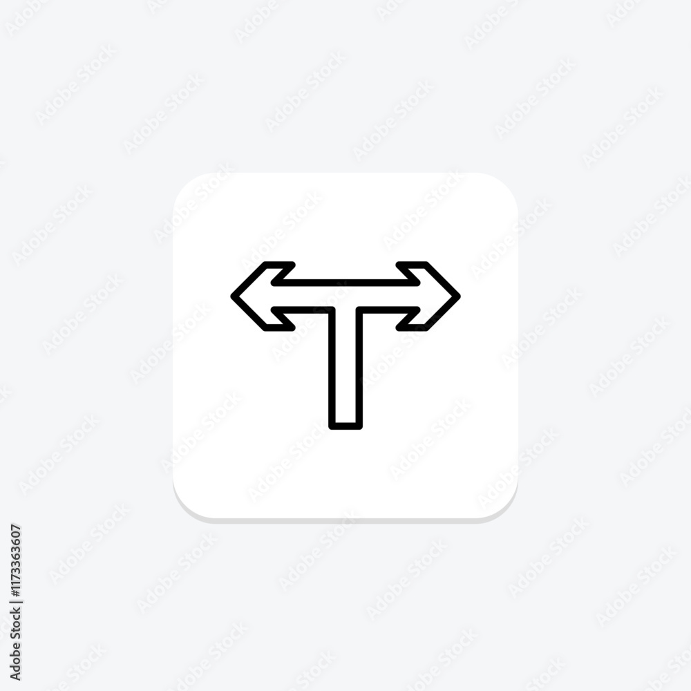 Free T Junction line icon , vector, pixel perfect, illustrator file Free T Junction line icon , vector, pixel perfect, illustrator file