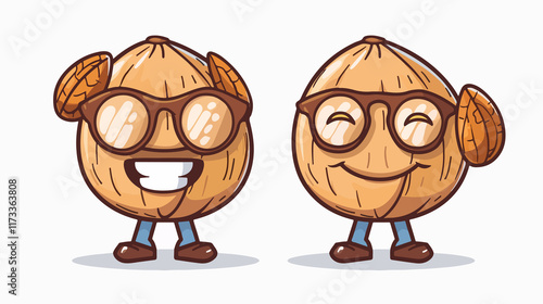 Wallpaper Mural Smart Healthy Nutrition Concept with Walnut Character in Glasses Torontodigital.ca