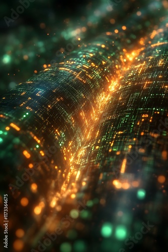 Abstract glowing data stream.