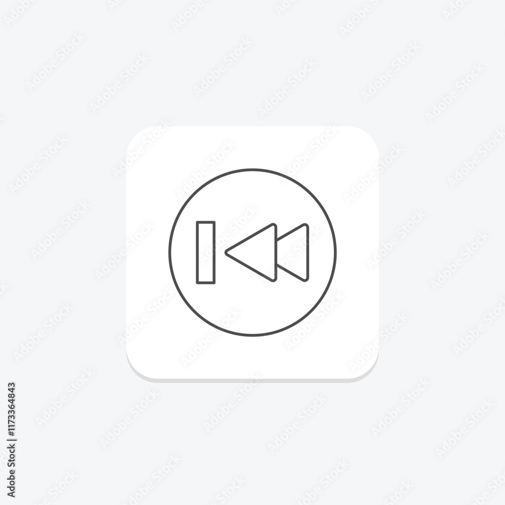 Free Previous thinline icon , vector, pixel perfect, illustrator file Free Previous thinline icon , vector, pixel perfect, illustrator file