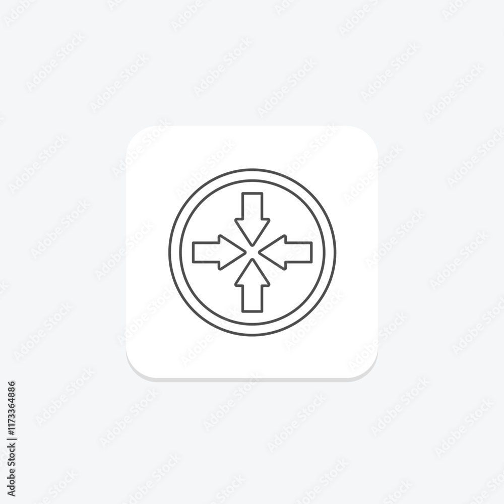 Shrink Arrow thinline icon , vector, pixel perfect, illustrator file Shrink Arrow thinline icon , vector, pixel perfect, illustrator file