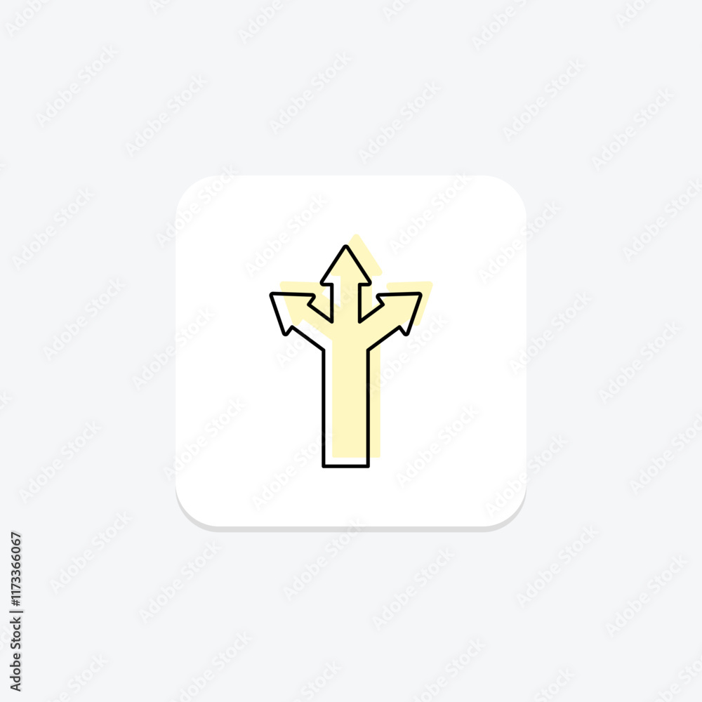 Fototapeta premium Three Arrow color shadow thinline icon , vector, pixel perfect, illustrator file