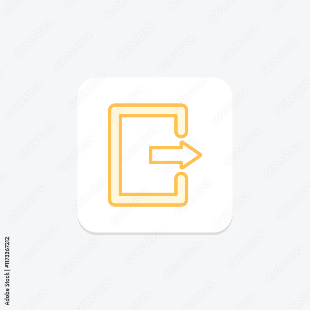 Free Logout Arrow duotone line icon , vector, pixel perfect, illustrator file