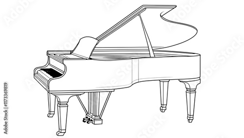 piano cartoon illustration 