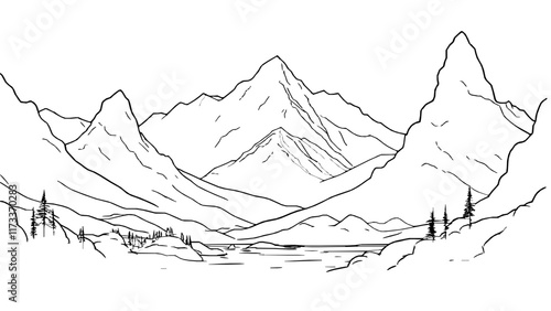 mountain landscape illustration