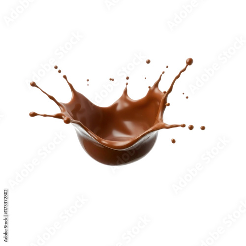 Chocolate splash isolated on white. Png transparent image