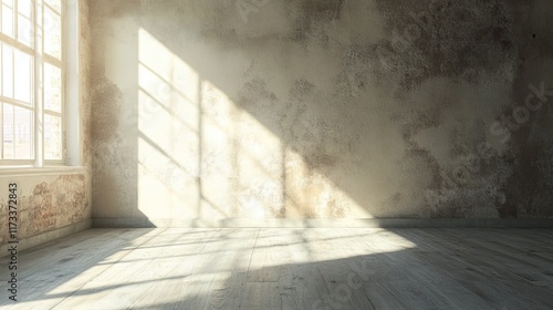 empty modern room with old wall 