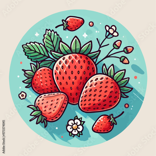 strawberries on a white background