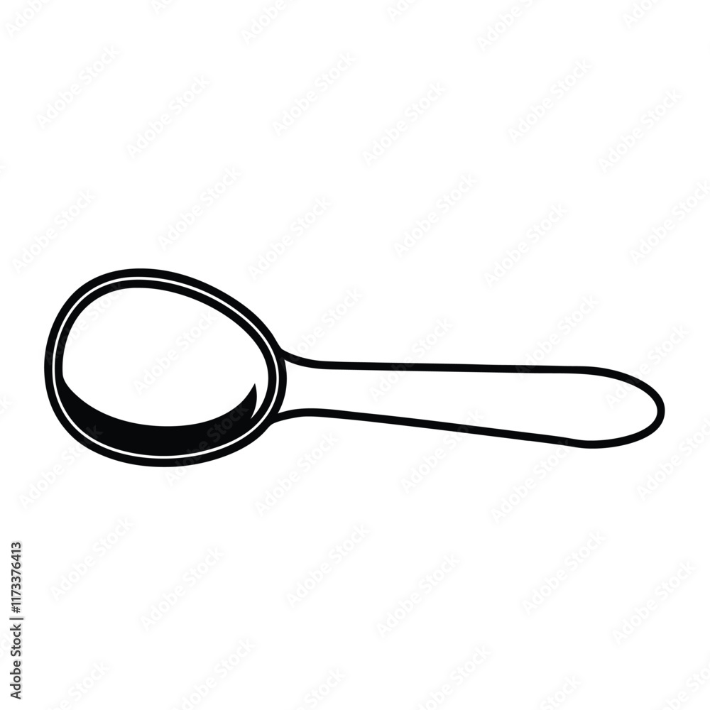 a vector silhouette of a simple spoon with a rounded bowl and a slightly curved handle a vector silhouette of a simple spoon with a rounded bowl and a slightly curved handle