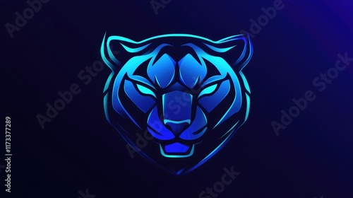 Dynamic Blue Jaguar Logo: Fierce and Bold Symbol for Esports Teams photo