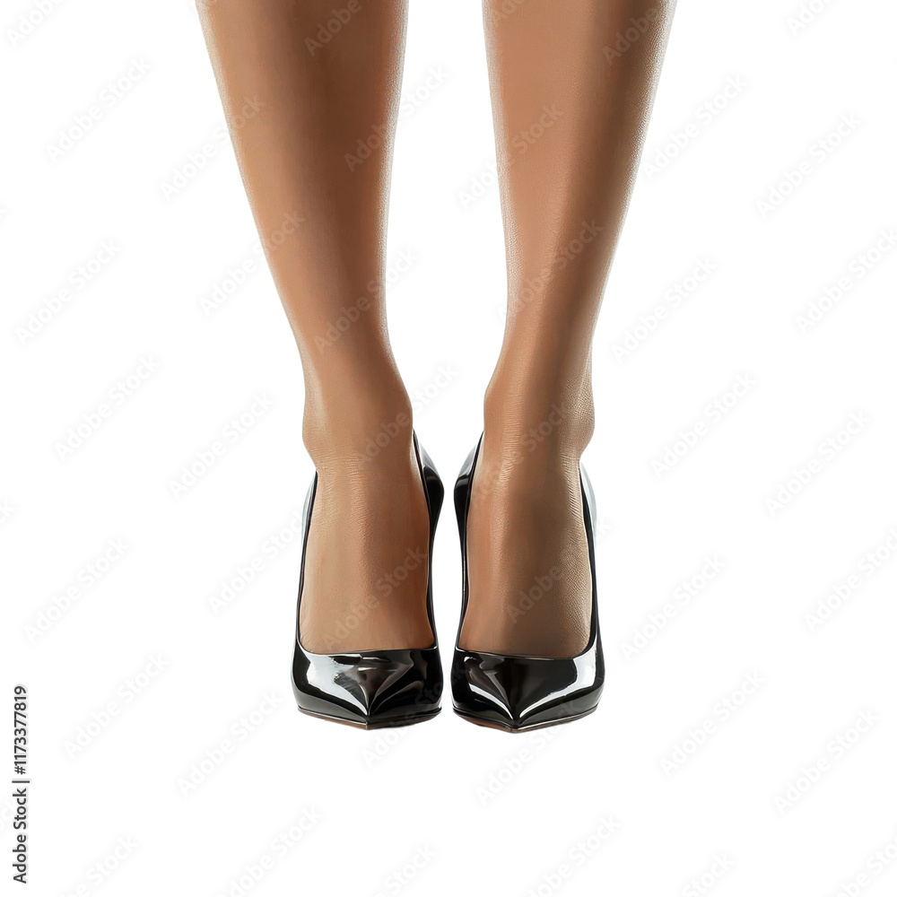 Elegant Woman s Legs in Black High Heels Fashionable Footwear Polished Shoes Closeup Vi Elegant Woman s Legs in Black High Heels Fashionable Footwear Polished Shoes Closeup Vi