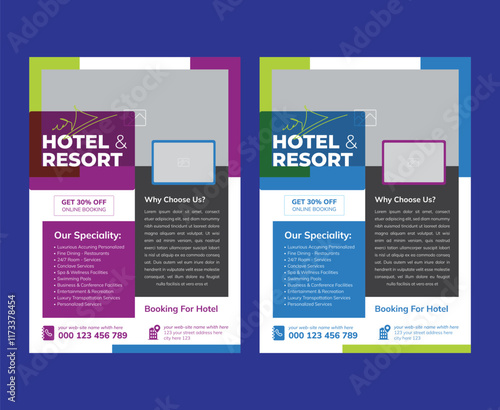 hotel and resorts Travel Flyer template design, Travel Vacation Tour Agency Flyer Template Design, travel and resorts PowerPoint slides presentation layout