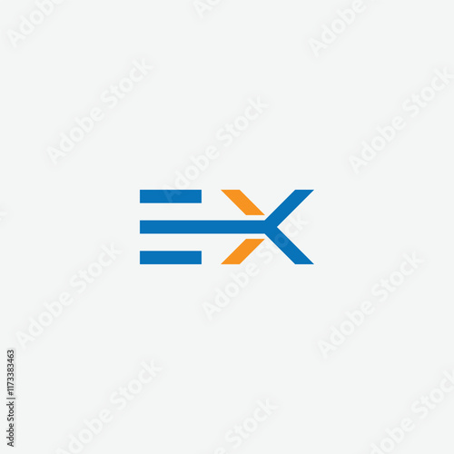 XE or EX abstract outstanding professional business awesome artistic branding company different colors illustration logo
