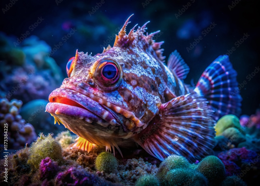 Mediterranean Scorpionfish Night Dive - Underwater Wildlife Photography Mediterranean Scorpionfish Night Dive - Underwater Wildlife Photography