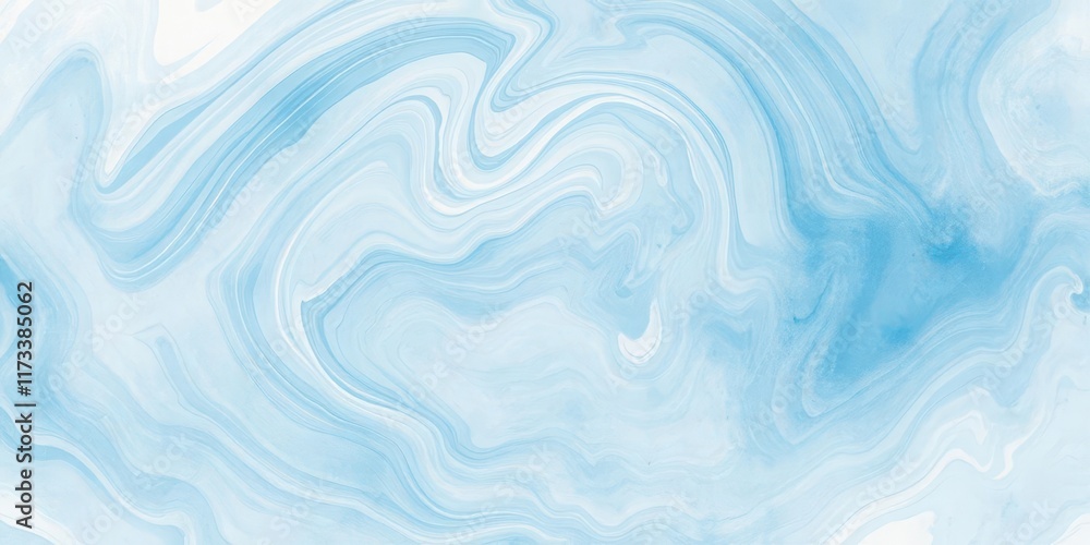 Obraz premium Swirling pastel blue and white abstract watercolor wash, pastel, blurred, texture