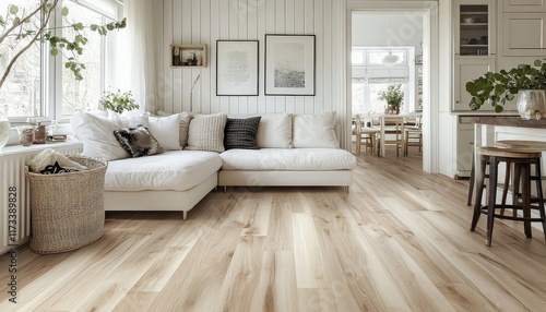Light Oak Hardwood Flooring in Modern Home Interior Design