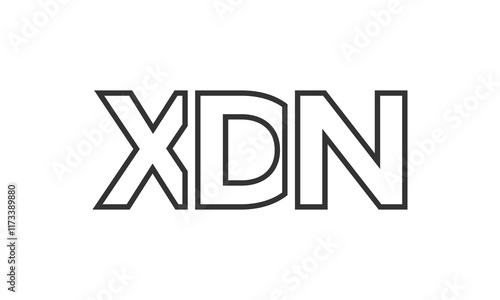 XDN logo design template with strong and modern bold text. Initial based vector logotype featuring simple and minimal typography. Trendy company identity. photo