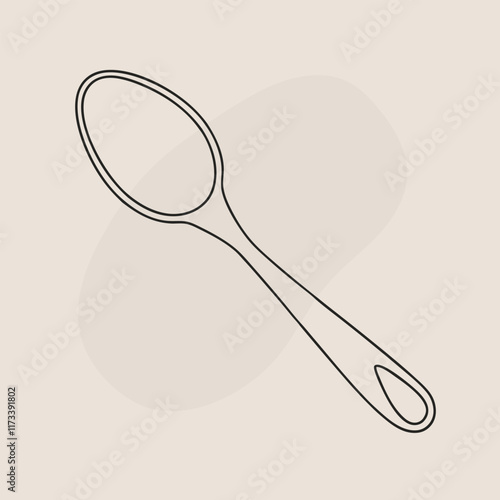 a vector silhouette of a simple spoon with a rounded bowl and a slightly curved handle